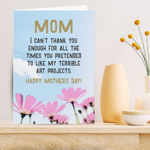 Mum Funny Quote Flowers  Floral Mother's Day Card