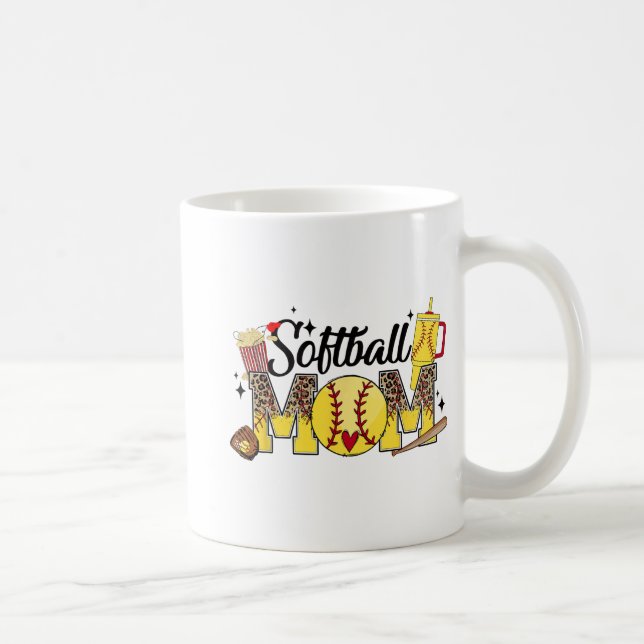 Mum Game Day Vibes Mothers Day Women Softball Mama Coffee Mug (Right)