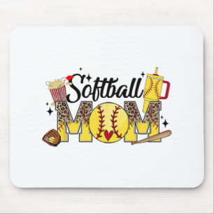 Mum Game Day Vibes Mothers Day Women Softball Mama Mouse Pad