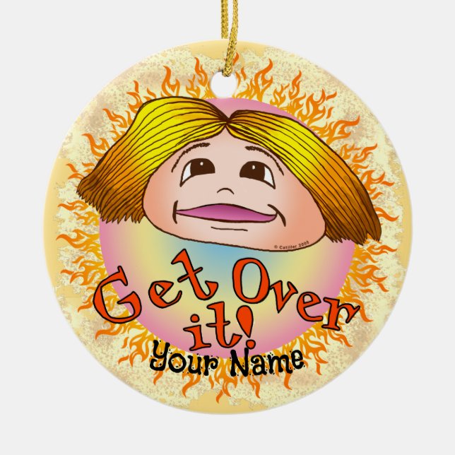 Mum Get Over It Ceramic Tree Decoration (Front)