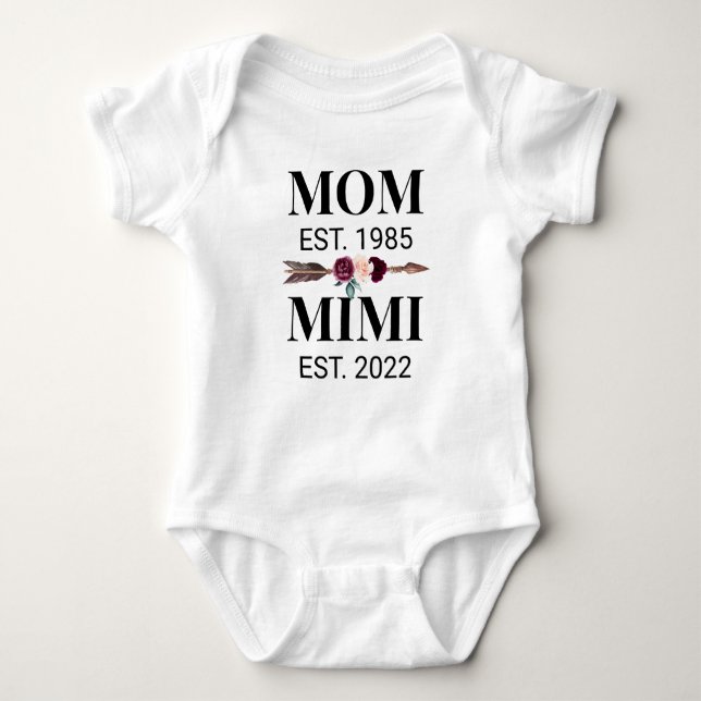 Mum Get Promoted to Mimi Baby Bodysuit (Front)
