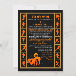 Mum Gift Letter To My Mum Love From Your Son Invitation