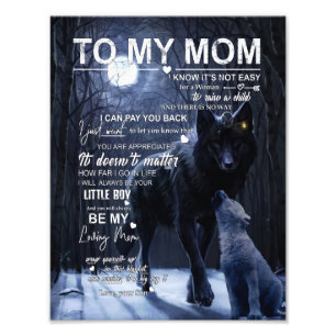 Mum Gifts Letter To My Mum Love From Son Photo Print