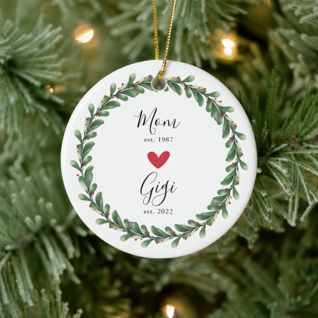 Mum | Gigi Year Est. Ceramic Ornament (Tree)