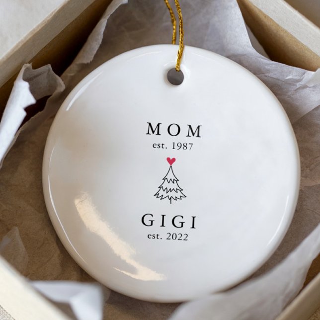 Mum | Gigi Year Est. Christmas Ceramic Tree Decoration (Creator Uploaded)