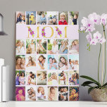 Mum Gold Letters 30 Vertical Photo Collage Lilac Canvas Print<br><div class="desc">Gorgeous photo gift for your mum. The design features floral letters for "mum" which is printed in gold and decorated with purple lily flowers. The photo template is set up for you to add 30 of your favourite photos, all of which are displayed in vertical portrait format. This grid style...</div>