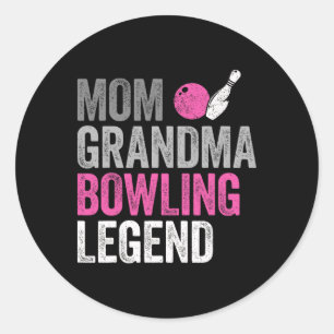 Mum Grandma Bowling Legend Bowling Lover Mother's  Classic Round Sticker