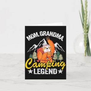 Mum grandma camping legend rv camper sloth women card