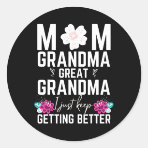 Mum Grandma Great-grandma Christmas Gifts Birthday Classic Round Sticker