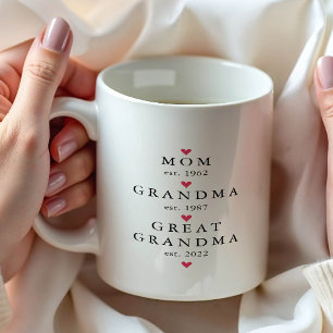Mum Grandma Great Grandma Year Est. Coffee Mug
