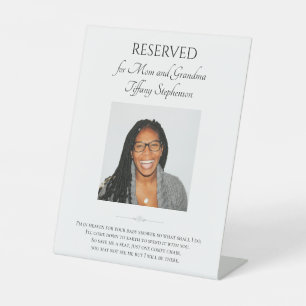 Mum Grandma Save A Seat Baby Shower Photo Memorial Pedestal Sign