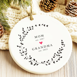Mum   Grandma Year Est. Ceramic Ornament