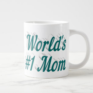 Mum green half text giant coffee mug