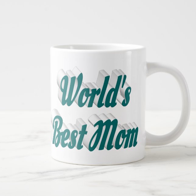 Mum green half typography Mothers Day Large Coffee Mug (Right)