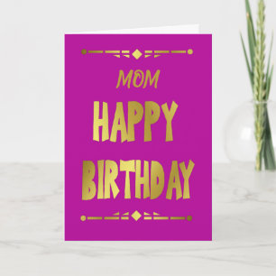 Mum Happy Birthday Modern Gold Typography Card