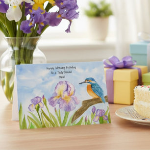 Mum Happy February Birthday Kingfisher Card