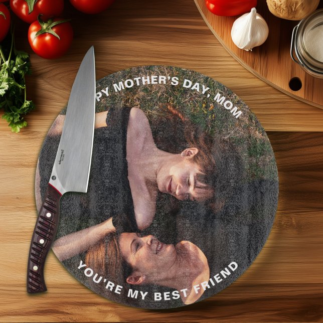 Mum-Happy Mother’s Day My Best Friend Photo Cutting Board (Creator Uploaded)