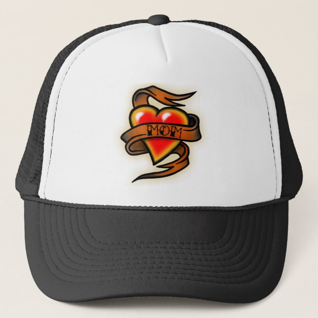 mum hart tattoo trucker hat (Front)