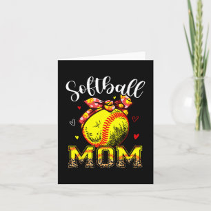 Mum Headband Leopard Softball Ball Mothers Day Mam Card