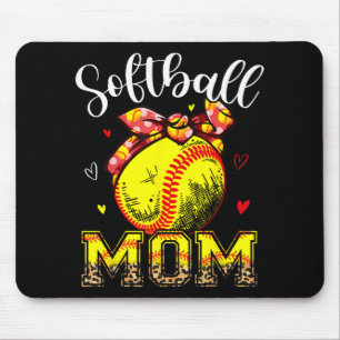 Mum Headband Leopard Softball Ball Mothers Day Mam Mouse Pad