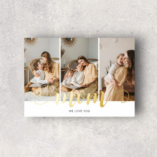 Mum Heart Calligraphy 3 Photo White Foil Prints