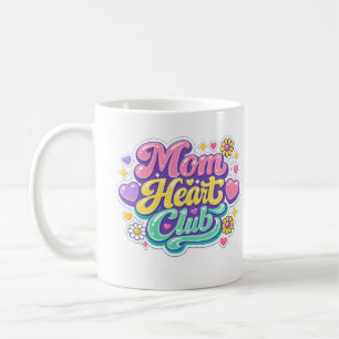 Mum Heart Club Retro Groovy Floral Coffee Mug
