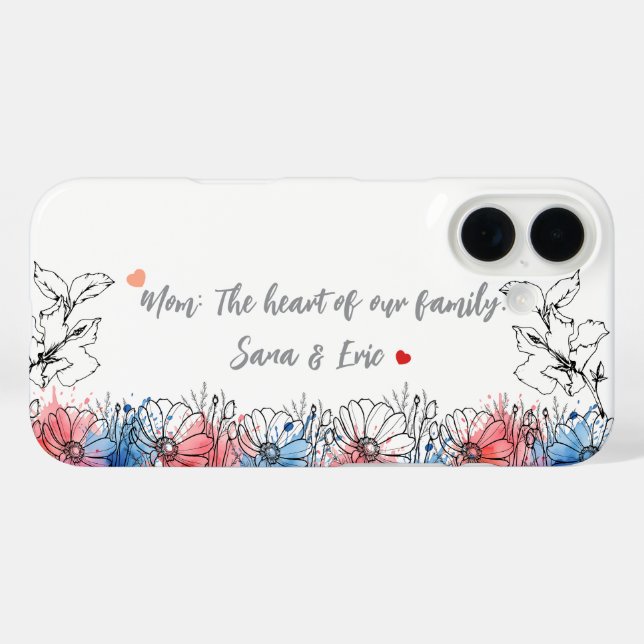 Mum, Heart of Family | Custom Photo Gift Case-Mate iPhone Case (Back (Horizontal))