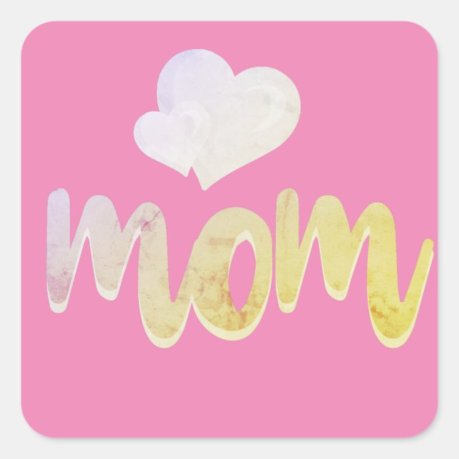 Mum - Heart    Square Sticker (Front)