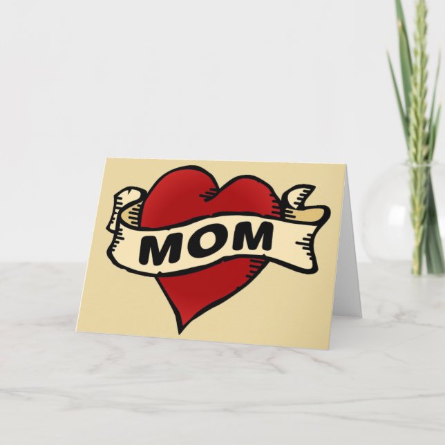Mum Heart Tattoo Card (Front)