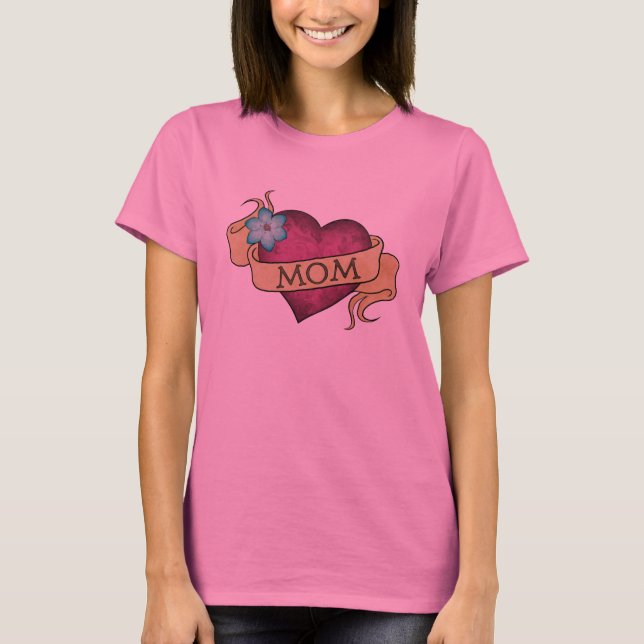 Mum Heart Tattoo T-Shirt (Front)