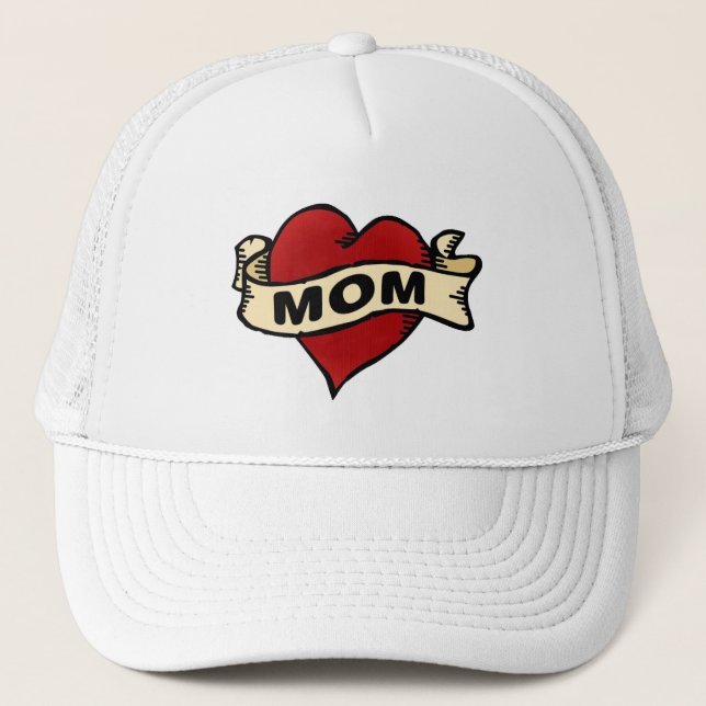 Mum Heart Tattoo Trucker Hat (Front)