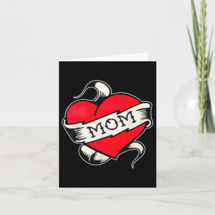 Mum Heart Traditional Old School Tattoo Flash Card