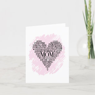 Mum Heart Typography Word Cloud  Announcement