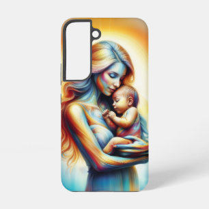 Mum holding baby luminous tender embrace art samsung galaxy case