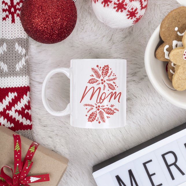 Mum Holly Berry Red Holiday Coffee Mug (Creator Uploaded)