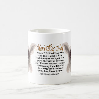 Mum hugs coffee mug