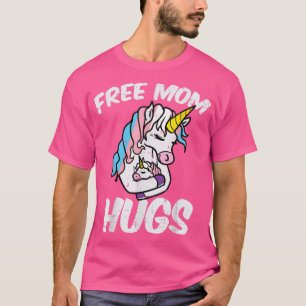 Mum Hugs Unicorn Transgender Trans Pride Flag Tran T-Shirt