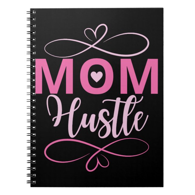 Mum hustle, Pink heart gifts Notebook (Front)