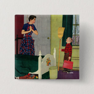 Mum, I Cleaned My Room! 15 Cm Square Badge