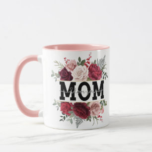 "Mum, I love you" watercolor floral coffee mug
