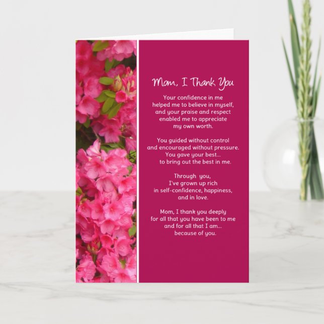 Mum, I Thank You... You Card (Front)