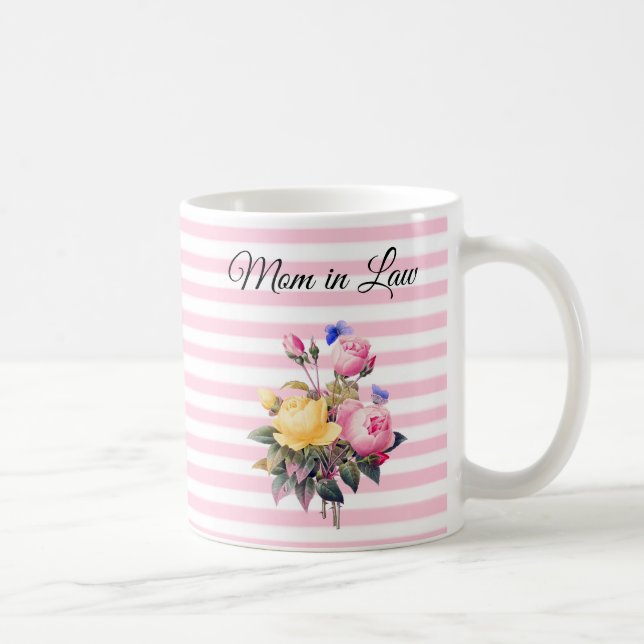 Mum in Law Rose Bouquet Personalised  Mug (Right)