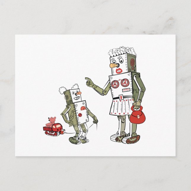 Mum is a robot postcard (Front)