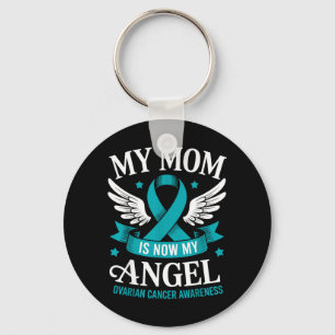 Mum is Angel Ovarian Cancer Awareness Teal Ribbon Key Ring