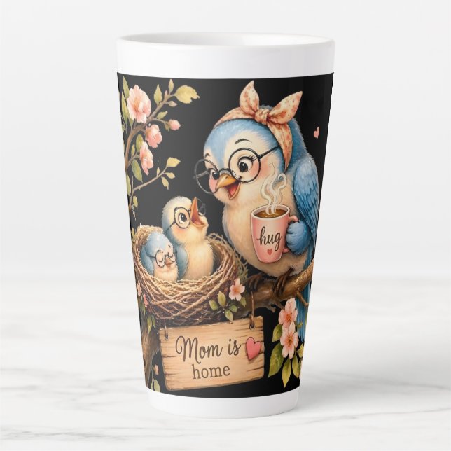 Mum Is Home Black Latte Mug Gift (Front)