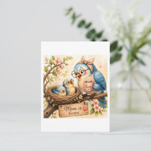 Mum Is Home Postcard