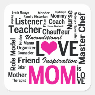 Mum is Love - Mother's Day Appreciation Square Sticker