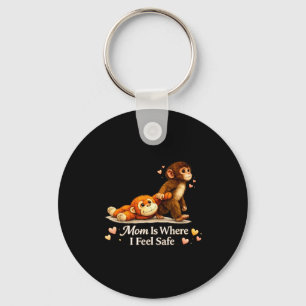 Mum is where feel safe baby monkey punch for key ring