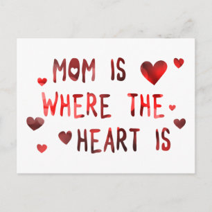 mum is where the heart is bokeh postcard