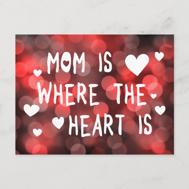 mum is where the heart is bokeh postcard (Front)